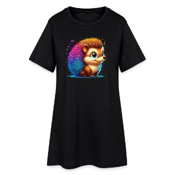 Hérisson - Robe T-shirt Femme - noir - Devant