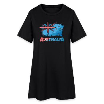 Logo de l’icône d’illustration de bande dessinée du drapeau de l’Australie - Robe T-shirt Femme - noir - Devant