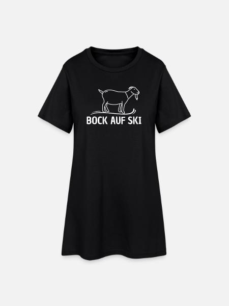 Bock auf Ski - Frauen T-Shirt-Kleid - Schwarz