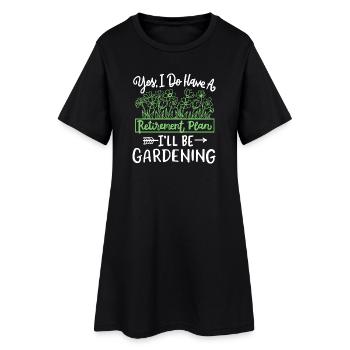 Gartenarbeit Gärtner - Frauen T-Shirt-Kleid - Schwarz - Vorne
