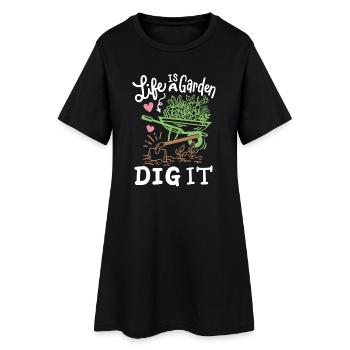 Gartenarbeit Garten Gärtner - Frauen T-Shirt-Kleid - Schwarz - Vorne