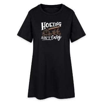 Hacken Gartenarbeit - Frauen T-Shirt-Kleid - Schwarz - Vorne