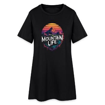 Mountain Life Retro Sunset Design - Robe T-shirt Femme - noir - Devant