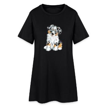 Australian Shepherd Dog Aussie - Women’s T-Shirt Dress - black - Front