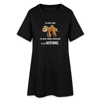 Paresseux Paresseux Paresseux Ne rien dire - Robe T-shirt Femme - noir - Devant