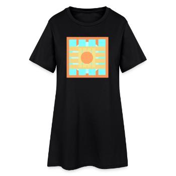 Conception de motifs de jeux de couleurs - Robe T-shirt Femme - noir - Devant