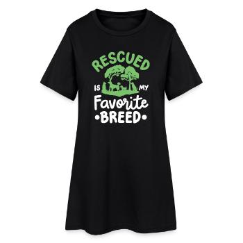 Hunderettung Hundeliebhaber - Frauen T-Shirt-Kleid - Schwarz - Vorne