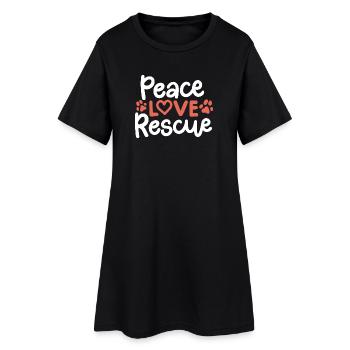 Dog Rescue Dog Lover - Frauen T-Shirt-Kleid - Schwarz - Vorne