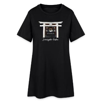 Osaka, Sumiyoshi Taisha Schrein, Torii, Japan - Frauen T-Shirt-Kleid - Schwarz - Vorne