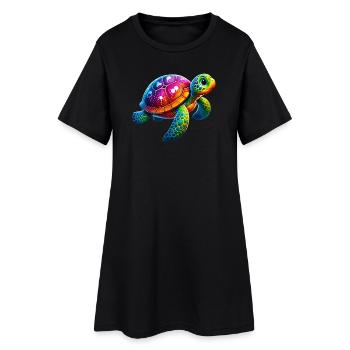 Tortue - Robe T-shirt Femme - noir - Devant