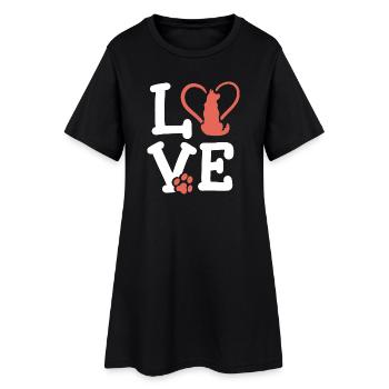 Hundeliebhaber Hundebesitzer - Frauen T-Shirt-Kleid - Schwarz - Vorne