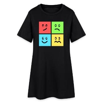 Jeux de couleurs géométriques amusants - Robe T-shirt Femme - noir - Devant