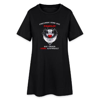 Herz und Flügel Familienmotto - Frauen T-Shirt-Kleid - Schwarz - Vorne