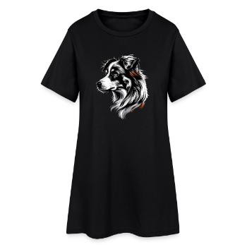 Australian Shepherd Dog Lover Cute Aussie - Women’s T-Shirt Dress - black - Front