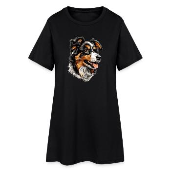 Australian Shepherd Dog Lover Cute Aussie - Women’s T-Shirt Dress - black - Front