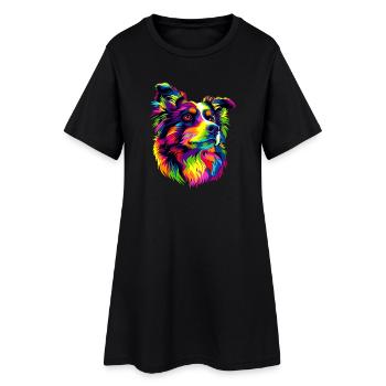 Berger Australien Couleurs vives Pop Art Aussie - Robe T-shirt Femme - noir - Devant
