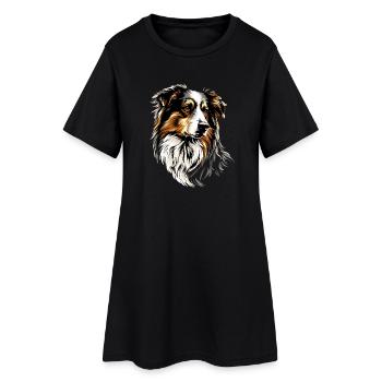 Australian Shepherd Dog Lover Cute Aussie - Women’s T-Shirt Dress - black - Front