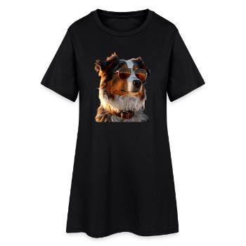 Australian Shepherd Dog Lover Cute Aussie - Women’s T-Shirt Dress - black - Front