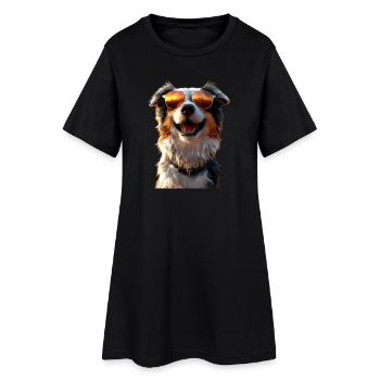 Australian Shepherd Dog Lover Cute Aussie - Women’s T-Shirt Dress - black - Front