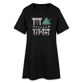 Château d’Osaka, Sanctuaires, Dessin Du Temple, Japon - Robe T-shirt Femme - noir - Devant