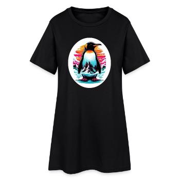 Pingouin - Robe T-shirt Femme - noir - Devant