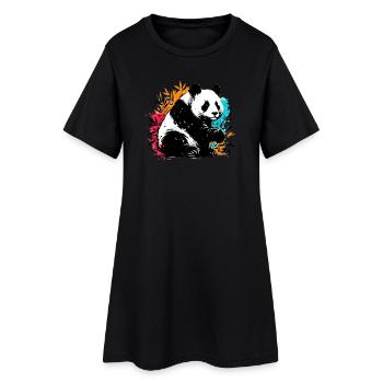 Panda - Robe T-shirt Femme - noir - Devant