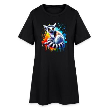 Lémurien - Robe T-shirt Femme - noir - Devant