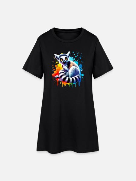 Lémurien - Robe T-shirt Femme - noir