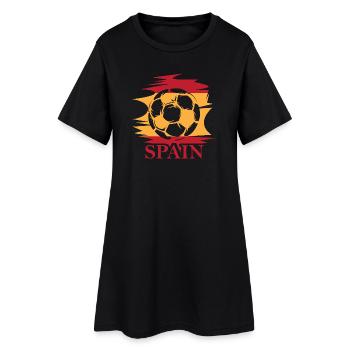 Spain Flag Football Team Logo Graphic - Women’s T-Shirt Dress - black - Front