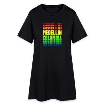 Medellin Columbia rainbow design - Women’s T-Shirt Dress - black - Front