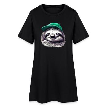 Paresse - Robe T-shirt Femme - noir - Devant