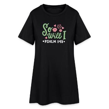 Christlich Glaube Bibelvers - Frauen T-Shirt-Kleid - Schwarz - Vorne