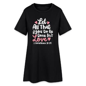 Christlicher Bibelvers Motivierend - Frauen T-Shirt-Kleid - Schwarz - Vorne