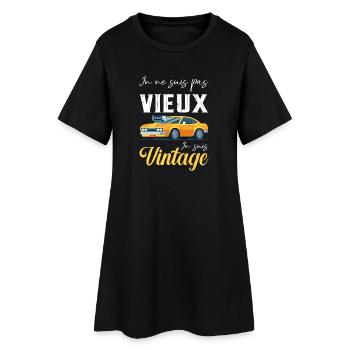 Ich bin nicht alt, ich bin Vintage - Frauen T-Shirt-Kleid - Schwarz - Vorne