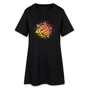 Volleyball Ball Explosion Volleyballer Logo Symbol - Frauen T-Shirt-Kleid - Schwarz - Vorne