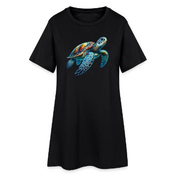 Tortue - Robe T-shirt Femme - noir - Devant