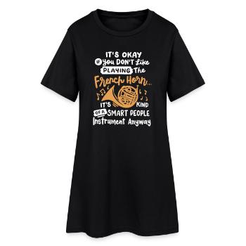 Waldhorn Waldhornspieler - Frauen T-Shirt-Kleid - Schwarz - Vorne