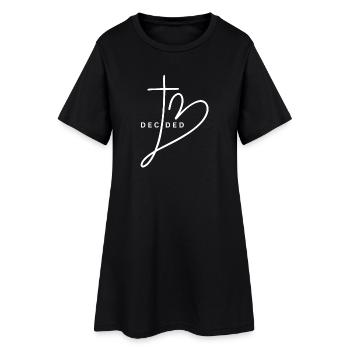 Decided - Frauen T-Shirt-Kleid - Schwarz - Vorne