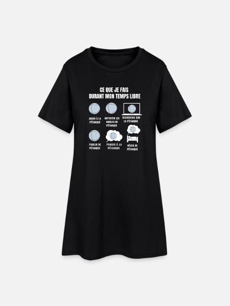 What I do in my free time - pétanque - Women’s T-Shirt Dress - black