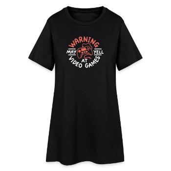 Gamer Videospiele Gaming - Frauen T-Shirt-Kleid - Schwarz - Vorne