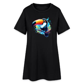 Toucan - Robe T-shirt Femme - noir - Devant