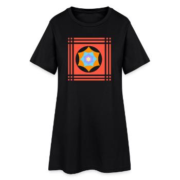 Jeux de couleurs avec une étoile - Robe T-shirt Femme - noir - Devant