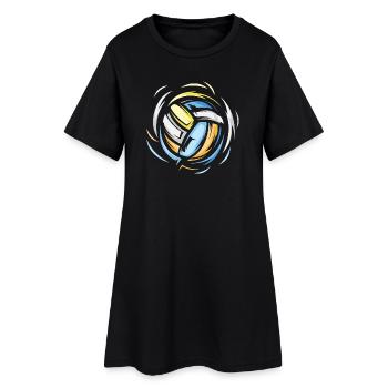 Coloré volley-ball soleil illustration joueur de volley-ball - Robe T-shirt Femme - noir - Devant