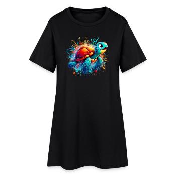 Tortue - Robe T-shirt Femme - noir - Devant