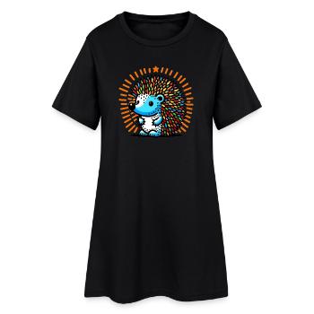 Igel - Frauen T-Shirt-Kleid - Schwarz - Vorne