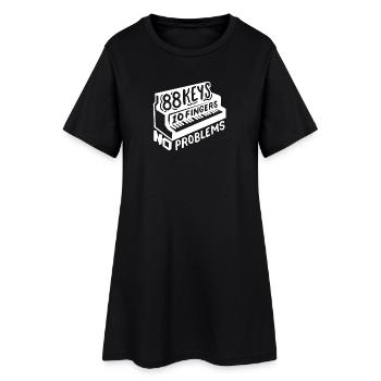 Piano Pianist - Frauen T-Shirt-Kleid - Schwarz - Vorne