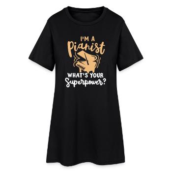 Pianist Klavierspieler - Frauen T-Shirt-Kleid - Schwarz - Vorne