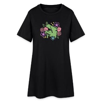 Klavierspieler Pianist - Frauen T-Shirt-Kleid - Schwarz - Vorne