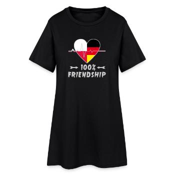 100 % amitié entre la Pologne et l'Allemagne - Robe T-shirt Femme - noir - Devant