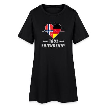 La Norvège et l'Allemagne : amitié à 100 % - Robe T-shirt Femme - noir - Devant